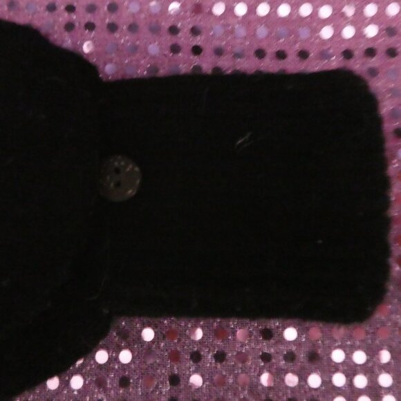 Solid Black Flip Mitt With Button Secure Tabs - Picture 11 of 11